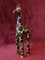 Houten beeld giraf handbeschilderd houtsnijwerk, Antiek en Kunst, Ophalen of Verzenden