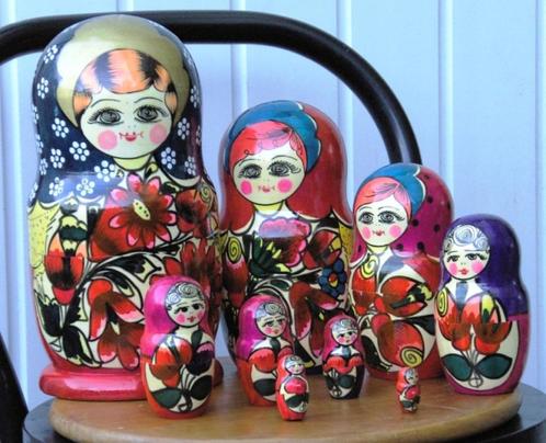 70-80 JAREN MATRJOSKA POPEN VERZAMELLING VAN 15,00 TOT 50,00, Antiek en Kunst, Curiosa en Brocante, Ophalen of Verzenden