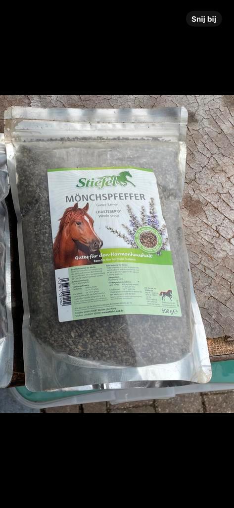 Stiefel Chasteberry, hele zaden, 500 gram, Dieren en Toebehoren, Paarden en Pony's | Verzorgingsproducten, Nieuw, Ophalen of Verzenden