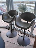 Artifort little tulip barkruk 2stuks leer, Ophalen, Bruin, Leer, Eén