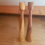 2 houten kandelaars 1 meter hoog, Ophalen of Verzenden, Zo goed als nieuw, Hout, 75 cm of meer