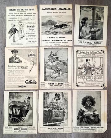 Punch 9 bladen met reclame uit 1903-1919 beschikbaar voor biedingen