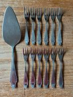 12x Vintage Sola GZ 980 gebaksvorkjes + taartschep, Ophalen of Verzenden