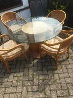 Prachtig rieten stoelen met tafel, Ophalen of Verzenden, Zo goed als nieuw