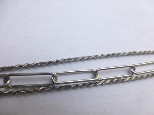 Zilveren 3-delige Armband wo paperclip schakels / NIEUW, Sieraden, Tassen en Uiterlijk, Armbanden, Nieuw, Zilver, Zilver, Verzenden
