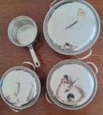 Pannen compleet met deksels, Huis en Inrichting, Keuken | Potten en Pannen, Ophalen, Zo goed als nieuw, Pannenset