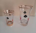 kaart glaasjes vintage met gouden rand, Ophalen, Gebruikt, Overige typen