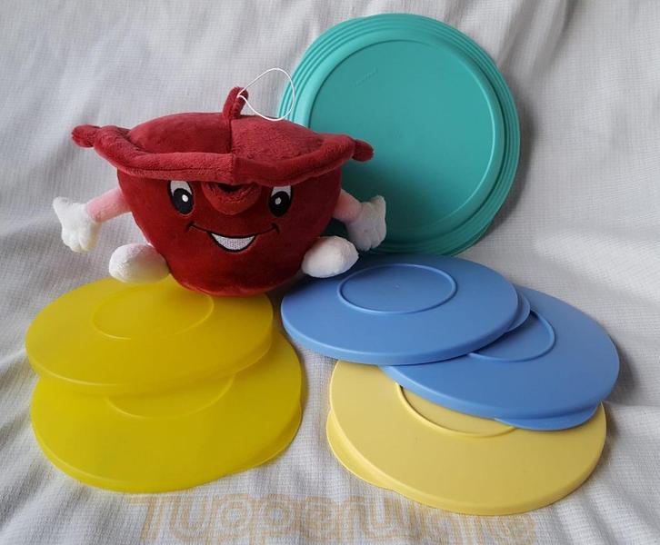 Tup. deksel 9: Trendy deksel 18 cm en Duette 21 cm, Huis en Inrichting, Keuken | Tupperware, Gebruikt, Overige typen, Ophalen of Verzenden