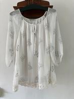 M&G witte blouse half zijde/half viscose mt M izgs, Maat 38/40 (M), M&G, Wit, Ophalen of Verzenden