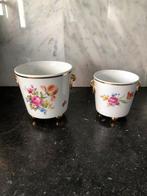 2 oude mogelijk antieke porselein bloem potten, Antiek en Kunst, Ophalen of Verzenden