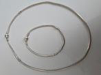 Zilveren Pandora armband en ketting met tonsluiting, Ophalen of Verzenden, Zo goed als nieuw, Zilver, Zilver