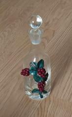 karaf kleinkunst glas, met opgelegd fruit, volgnr 40, Ophalen of Verzenden