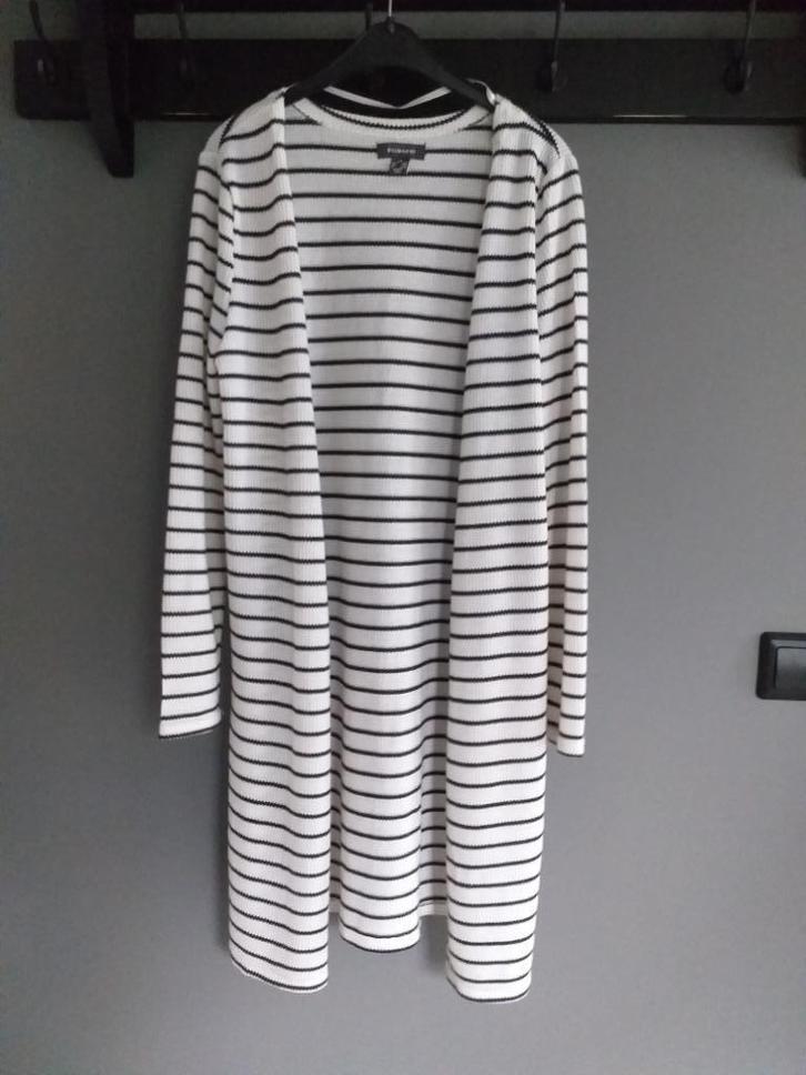 Nieuw: Prachtig lang vest, marinelook, maat XS., Kleding | Dames, Truien en Vesten, Nieuw, Maat 34 (XS) of kleiner, Wit, Ophalen of Verzenden