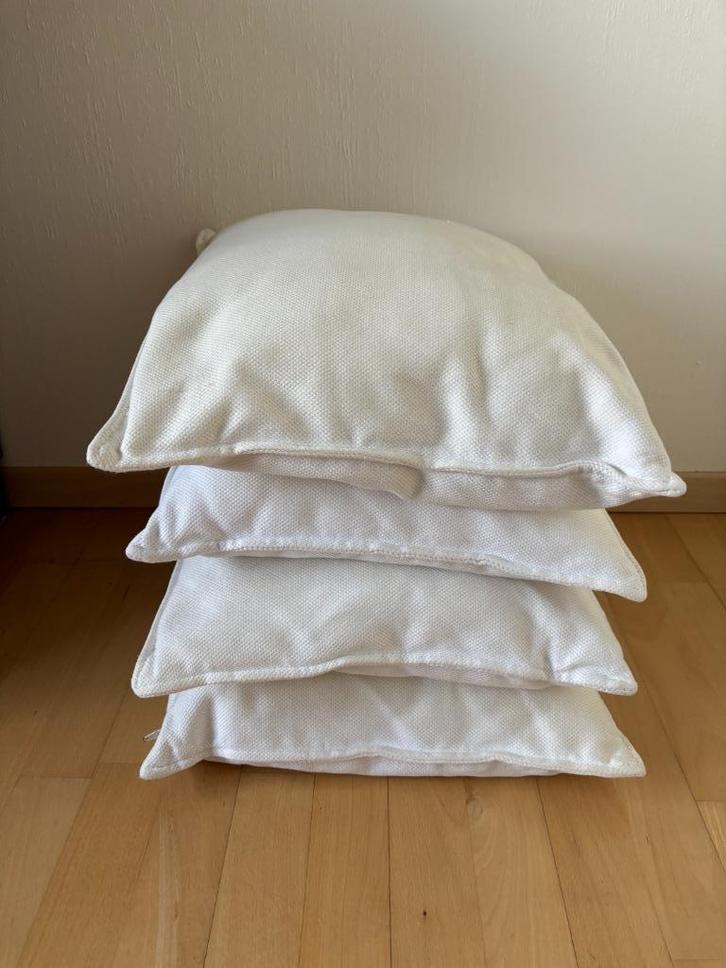 Sierkussens Ikea Ritva #17938 wit katoen, set van 4., Huis en Inrichting, Woonaccessoires | Kussens, Zo goed als nieuw, Wit, Vierkant