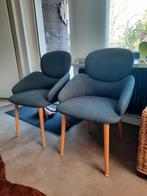 Te koop 2 leuke stoeltjes kleur blauw Poten beukenhout, Ophalen, Zo goed als nieuw, Minder dan 75 cm, 50 tot 75 cm