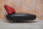 ZGANieuw! zwart rode leren Leolux Kikko design chaise longue, 150 tot 200 cm, Design, Leer, Eenpersoons