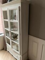 Witte Vitrinekast met Glasdeuren, Huis en Inrichting, Kasten | Vitrinekasten, Ophalen, Gebruikt, 50 tot 100 cm, Met lade(s)