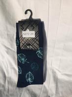 5 pak bamboe sokken blauw met blaadjes 43-46 NIEUW, Ophalen of Verzenden, Nieuw, Maat 43 t/m 46, Blauw