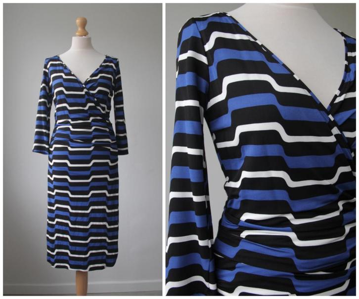 Claudia Strater - jurk / italiaanse kwaliteit blauw / maat S, Kleding | Dames, Jurken, Zo goed als nieuw, Maat 36 (S), Blauw, Knielengte