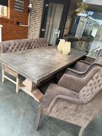 Eetkamertafel set met stoelen en bank, Ophalen, Zo goed als nieuw