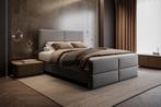 Boxspring Ibiza met voetenbord luxe uitvoering snel levering, Crème, Ophalen of Verzenden, 200 cm, 160 cm