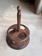 Vintage Houten Flessenhouder / Serveercaddy, Gebruikt, Bruin, Ophalen of Verzenden, Minder dan 25 cm