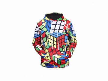 Hoodie met leuke Rubik’s Cube print maat M/L NIEUW