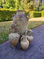 Terracotta amfoor met 4 handvaten. Hoogte 95cm. Gewicht 30kg, Tuin en Terras, Ophalen, Gebruikt