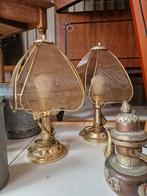 Setje vintage Honsel nacht/ tafellampen goudkleurig, Antiek en Kunst, Antiek | Lampen, Ophalen