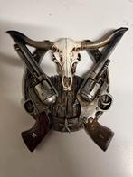 Schedel met revolvers voor aan de muur, ., Nieuw, Ophalen of Verzenden, .