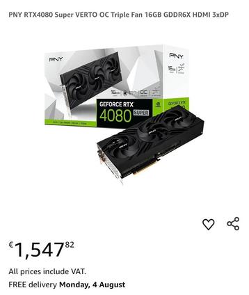 Nieuwe RTX 4080 Super 16gb OC beschikbaar voor biedingen