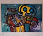 "Hevige discussie "     Ger Hermans.Art., Antiek en Kunst, Kunst | Schilderijen | Abstract, Ophalen