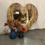 Hartjes spiegel - teakhouten lijst - 60 cm - Bij TTM Wonen, Huis en Inrichting, Woonaccessoires | Spiegels, TTM Wonen, Meubels – (Perzische) Tapijten en Woonaccessoires