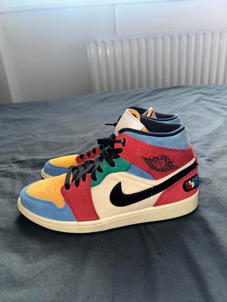 Jordan 1 Mid SE Fearless Blue the Great - Maat 43, Kleding | Heren, Schoenen, Zo goed als nieuw, Sneakers of Gympen, Blauw, Ophalen of Verzenden