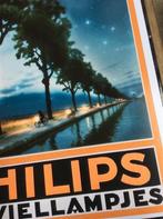 Unieke Kunst Poster PHILIPS Rijwiellampjes Fiets Reclame, Verzamelen, Merken en Reclamevoorwerpen, Verzenden, Nieuw, Reclamebord