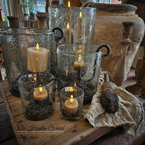 Prachtige Glazen Bubbel Windlichten,  5 Maten, Huis en Inrichting, Woonaccessoires | Kandelaars en Kaarsen, Nieuw, Minder dan 25 cm