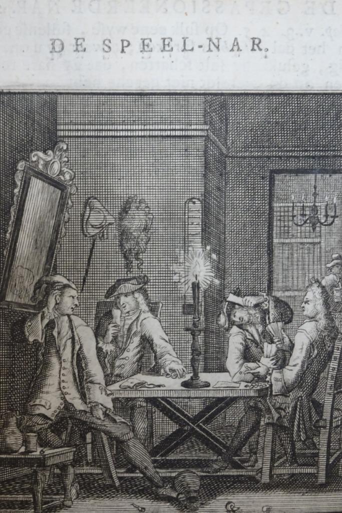 gravure de speelnar kaartspel Abraham van St. Clara 1817, Antiek en Kunst, Kunst | Etsen en Gravures, Verzenden