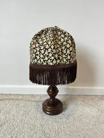 Leuk vintage nacht/tafellampje, 33x15cm. Bloem bohi 60s 70s beschikbaar voor biedingen