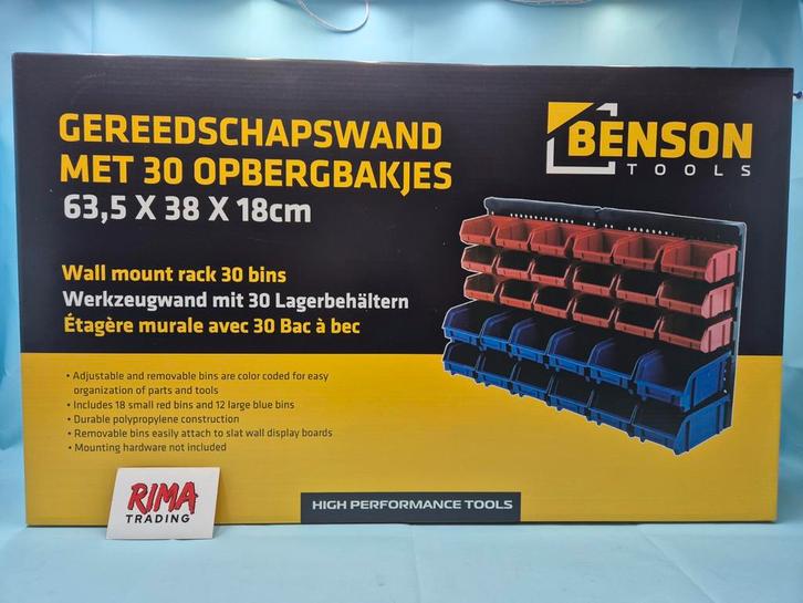 Nieuwe Gereedschapswand met 30 bakjes 63,5x38x18cm, Doe-het-zelf en Verbouw, Werkbanken, Nieuw, Ophalen of Verzenden