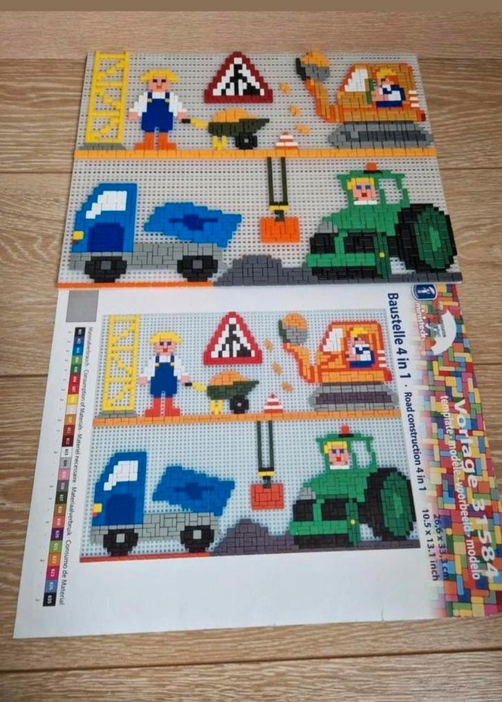 Grote set Ministeck, o.a. Looney Tunes, dieren, wegenbouw, Hobby en Vrije tijd, Ministeck, Zo goed als nieuw, Ophalen