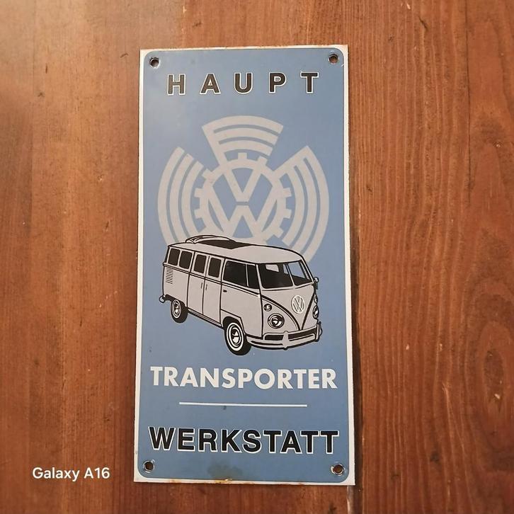 EMAILLE BORD HAUPT WERKSTATT VW TRANSPORTER DUITSLAND, Antiek en Kunst, Antiek | Emaille, Verzenden