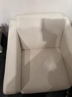 Moderne wit lederen 2 stuks fauteuil, Huis en Inrichting, Fauteuils, Ophalen, Gebruikt, Modern, 50 tot 75 cm