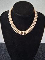 prachtige parelketting met zilveren slot 835, Ophalen of Verzenden, Gebruikt, Wit, Zilver