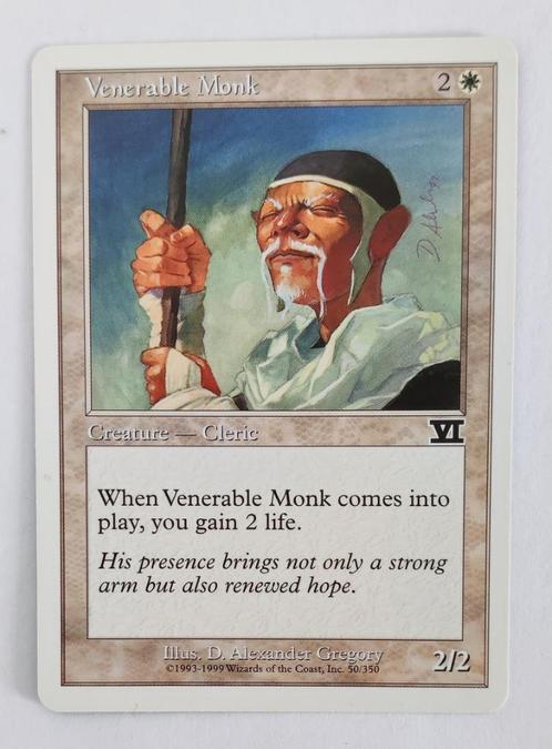 Venerable Monk Sixth Edition MTG Near Mint, Hobby en Vrije tijd, Verzamelkaartspellen | Magic the Gathering, Zo goed als nieuw