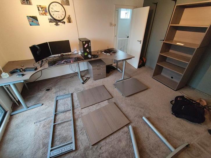 Modulair bureau + boekenkast en afsluitbaar kastje!, Huis en Inrichting, Kasten | Boekenkasten, Zo goed als nieuw, 100 tot 150 cm