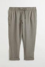 H&M linnen jogger kakigroen maat L, H&M, Maat 42/44 (L), Ophalen of Verzenden, Zo goed als nieuw