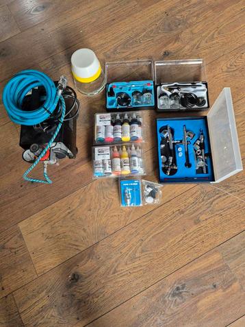 Complete Airbrush Set - Zo Goed Als Nieuw! beschikbaar voor biedingen