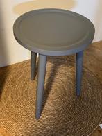 Bijzettafel grijs hout, Ophalen, Minder dan 55 cm, Gebruikt, Rond