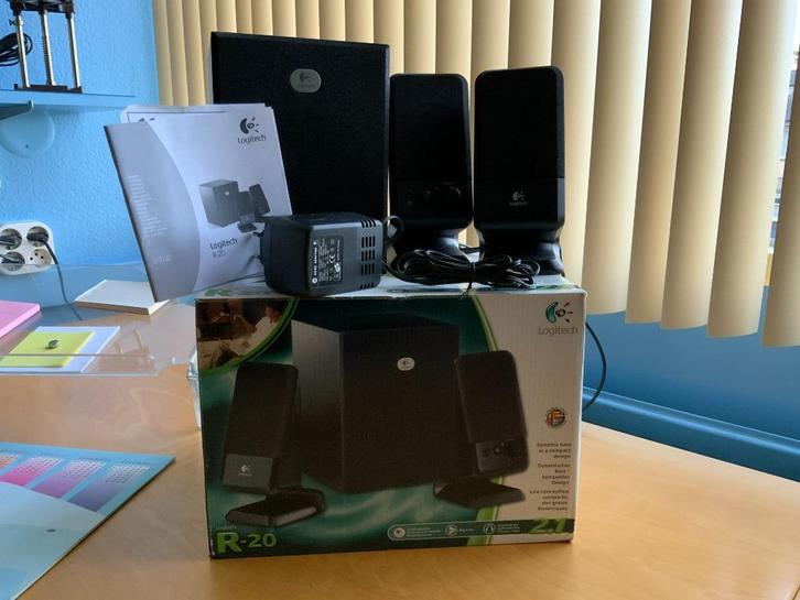 Logitech R20 - 2.1 sound speakers, Computers en Software, Pc speakers, Gebruikt, Audiokanaal 2.1, Ophalen of Verzenden