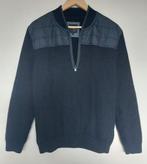VANGUARD - Wollen trui met rits - Maat L, Maat 52/54 (L), Blauw, Ophalen of Verzenden, Zo goed als nieuw